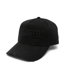 Черная бейсболка с логотипом, стильный аксессуар. Dsquared2, черный