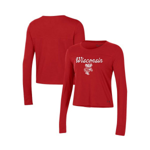 Женская укороченная футболка с длинным рукавом Red Wisconsin Badgers Vault Under Armour, красный