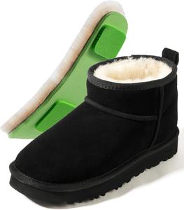 Мини-сапожки MelSyd из 100 австралийской овчины с поддержкой свода стопы - теплые термоботинки до -40F (-40C) - водонепроницаемая замша и дышащая зимняя обувь для городской прогулки и офисного ношения Mel&Syd, черный