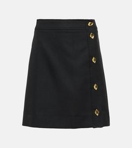 Асимметричная мини-юбка А-силуэта Ganni, черный