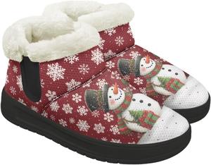 Женские зимние ботинки для снега, теплые, с утеплителем, уютные, противоскользящие, с утолщенной подошвой для прогулок на снегу на улице Gdxynsmny, Snowman Snowflake