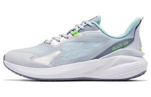 Дышащие низкие кроссовки для бега мужские серо-голубые QIAODAN