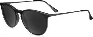 Поляризованные солнцезащитные очки Knockaround Mary Janes для женщин и мужчин - круглые солнцезащитные очки - защита от УФ-излучения UV400, Black on Black / Smoke