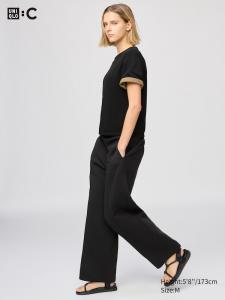 Прямые брюки из футера Uniqlo, 09 black