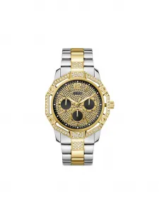 Наручные часы 48 мм с кристаллами Guess Usa, золотой