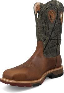 Ботинки Twisted X Men's Work Chukka Driving Moc, с мягким и стальным носком, оливковый