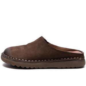 Jay Женские тапочки с закрытым носком на резиновой подошве устойчивые к истиранию коричневые, цвет Brown