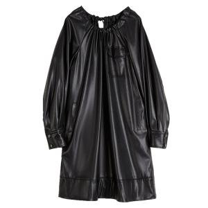 ELLE Женское черное платье с длинным рукавом