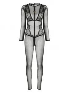 Прозрачный комбинезон Maison Close, черный