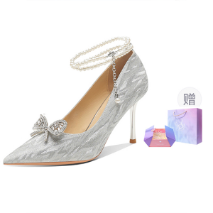 Ainer-cat Ainer cat Slim Heel High Heels 8cm Women's Silver