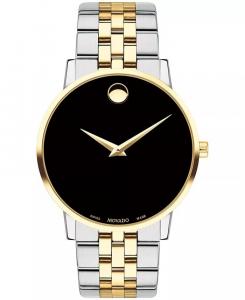 Мужские часы Swiss Museum Classic с двухцветным браслетом из нержавеющей стали с PVD-покрытием, 40 мм Movado