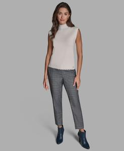 Женская трикотажная блузка без рукавов с высоким воротником BCBG, Whisper White