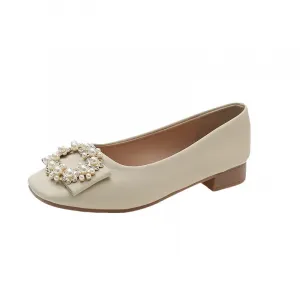 Alxnan Женские повседневные туфли-лодочки экрю, цвет Ecru