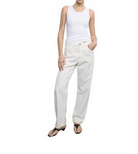 Хлопковая майка-ковш в рубчик, белая Enza Costa, белый