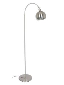 Металлический напольный светильник с одним источником света и матовым абажуром из нержавеющей стали диаметром 20 см