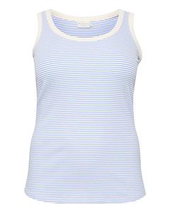 Топ KAFFE CURVE Kana, светло-голубой/белый