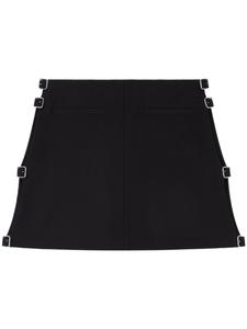 Courrèges шерстяная юбка мини с пряжкой, черный