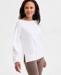 Женский свитер с разрезом по низу и вырезом-лодочкой, эксклюзивно от Macy's JM Collection, Neo Natural