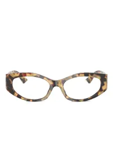 Очки в прямоугольной оправе черепаховой расцветки Versace, коричневый