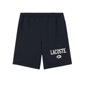 Шорты из органического хлопка с принтом логотипа LACOSTE, синий