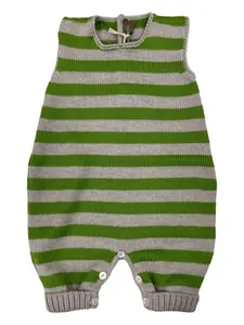 Комбинезон без рукавов в полоску Little Bear, зеленый