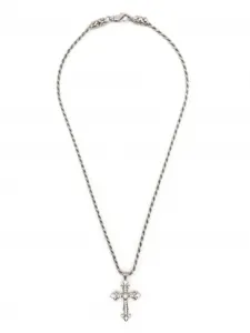 Колье с кулоном-крестом Fleury Emanuele Bicocchi, серебристый