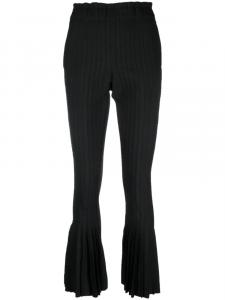Sacai расклешенные брюки со складками, черный