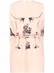 Топ с принтом Prada, розовый