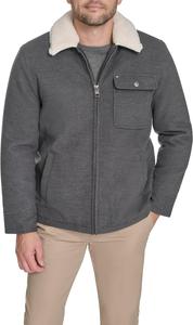 Мужская куртка Tommy Hilfiger из смеси шерсти с воротником из шерпы, Heather Grey