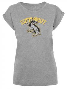 Футболка F4NT4STIC T-Shirt Harry Potter Hufflepuff Sport Emblem, пятнистый серый