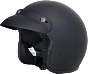 Мотоциклетный шлем Zorax ZOR-604 матовый черный, размер S (55-56 см), открытый, для женщин и мужчин, для скутеров, сертифицирован по стандарту ECE 2206, #1 Matte Black