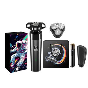 Электрическая бритва 335 razors с тремя лезвиями, роторная бритва, полностью моющаяся, с умным цифровым дисплеем AUX