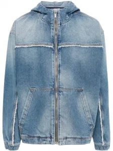 Джинсовая куртка с бахромой Marcelo Burlon County Of Milan, синий