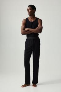 Атласные брюки свободного кроя H&M, черный