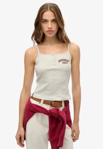 Топ Superdry & Co ATHLETIC ESSENTIALS GRAPHIC BUTTON CAMI, Iced Grey Marl/Light Grey