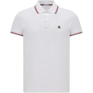 Поло с коротким рукавом и нашивкой с логотипом Moncler, белый