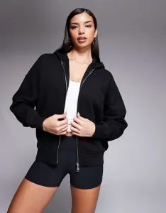 4505 Icon Rest Day объемный худи из тяжелого хлопка плотностью 440 г/кв.м. на молнии черного цвета