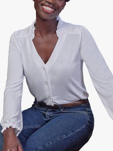 Блузка с воротником-жабо Pure Collection, White