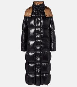 Стеганое пальто из парнаибы Moncler, черный