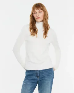 Женский свитер из тонкой пряжи с высоким воротником Andam, белый