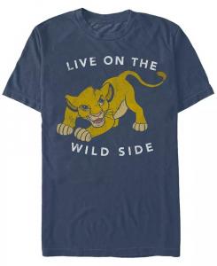 Футболка с коротким рукавом Disney Men's Lion King Simba Wild Side Fifth Sun, синий