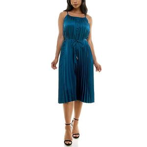 Женское плиссированное платье миди Nina Leonard, Teal