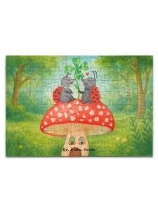 Mr. & Mrs. Panda Головоломка: божья коровка, мухомор, дизайн без слов, белым цветом