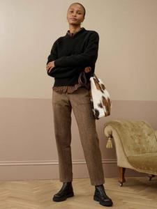 Свитер с v-образным вырезом из смеси альпаки и мериносовой шерсти Brora, Black