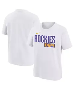 Футболка с принтом Colorado Rockies 2025 City Connect Wordmark для мальчиков и девочек, белая Nike