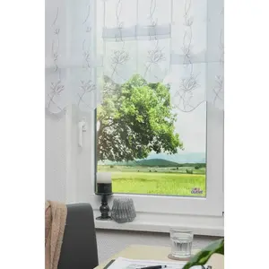 Вышивки Plauen, занавеска на стекло Kiara, с отверстием для штанги, 1 шт. Stickereien Plauen, бордовый