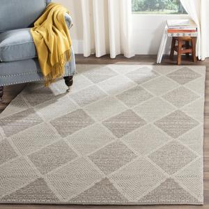 Ковер SAFAVIEH, 153 x 244 см, Montauk Collection, Grey, ручной работы из хлопка, идеален для помещений с высокой проходимостью в гостиной, спальне (MTK822A)