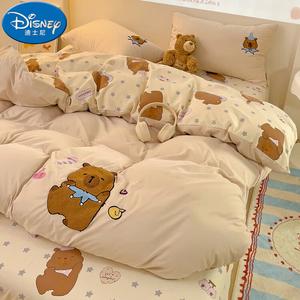 Disney Комплект постельного белья 1.5 м, простыня 200x230 см, мягкое, дышащее, для кожи, Kapibala