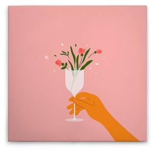 Картина на холсте A.S. Création Flower Glass 3 цвет rosaweissgrünbraun