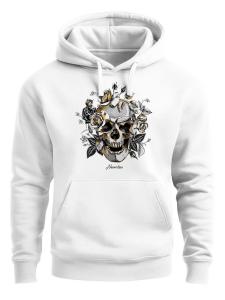 Толстовка Neverless Skull Roses, белый